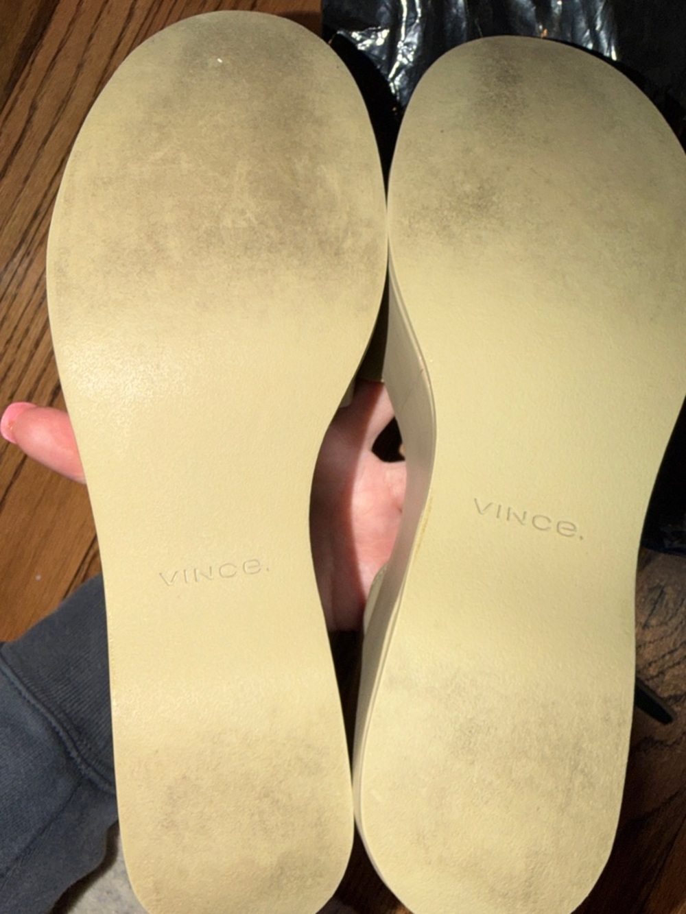 Vince Phillipa Platform Ankle Strap Sandals in Beige and Black - Picture 2 of 2
